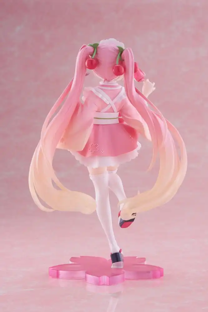 Hatsune Miku PVC Statue Newley Written Sakura Miku Japanese Cafe Ver. Reissue 18 cm